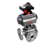 氣動法蘭三通球閥 氣動法蘭(lán)三通球閥