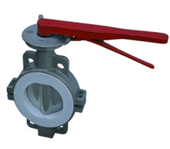 手柄對夾（jiá）式襯氟蝶（dié）閥（fá）