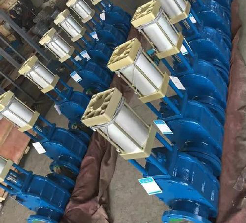 氣動雙閥板（bǎn）耐磨金屬雙閘閥（平衡閥）