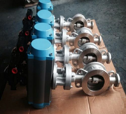 不鏽鋼氣動對夾蝶閥