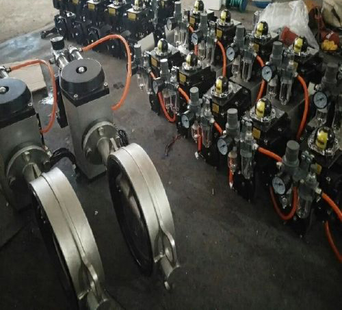 不鏽鋼氣動對夾蝶閥