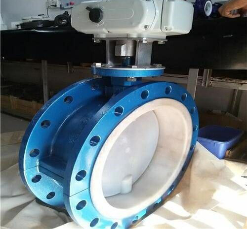電動防爆襯氟法蘭蝶閥