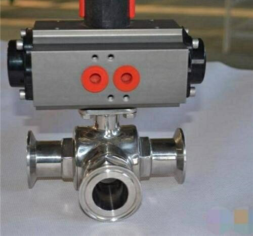 氣動衛生級三通球閥 氣動衛(wèi)生(shēng)級三通球閥