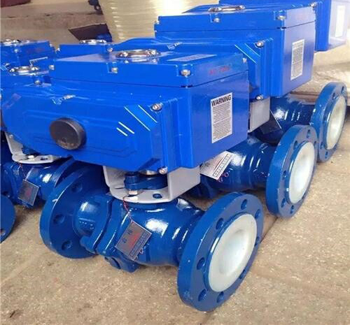 電動襯氟放料球閥