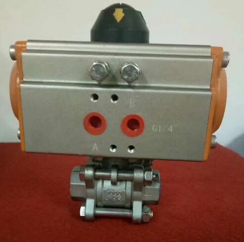 不鏽鋼氣動螺紋球閥